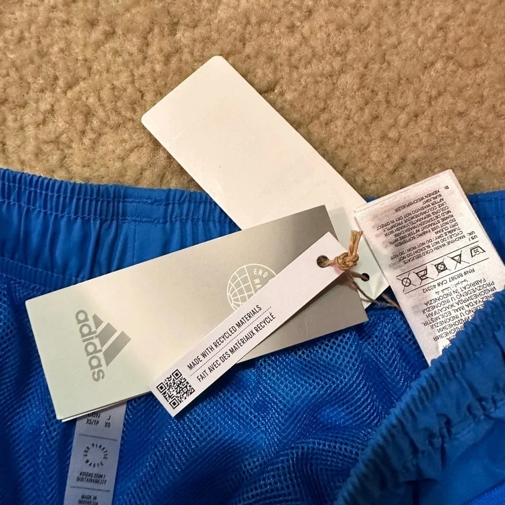 Adidas 3 Stripe Classic Swim Trunks - adidas Swimwear Blue Size: XS NWT